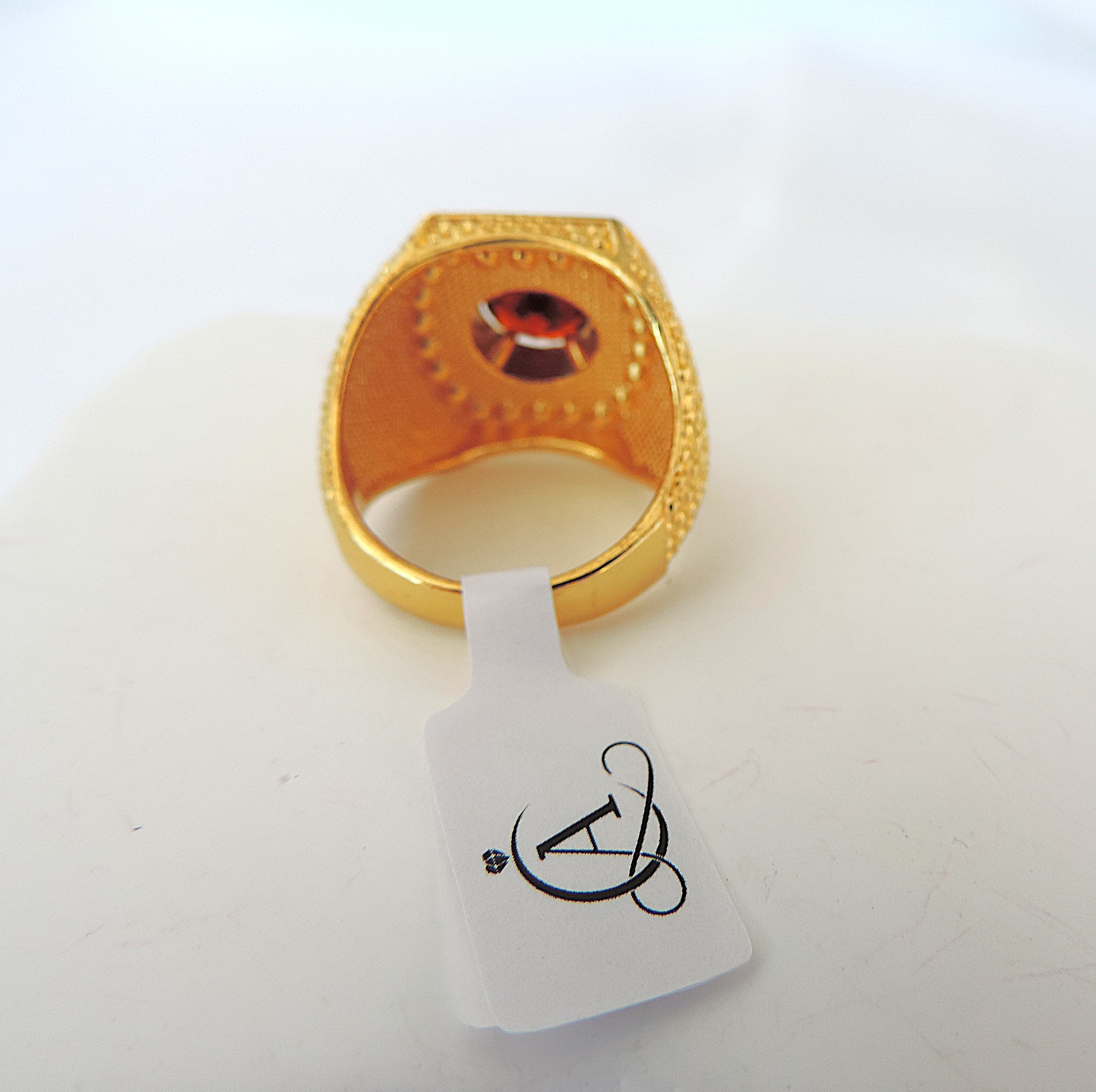 Aethon Men's 18k Gold Plated Zircon Ring