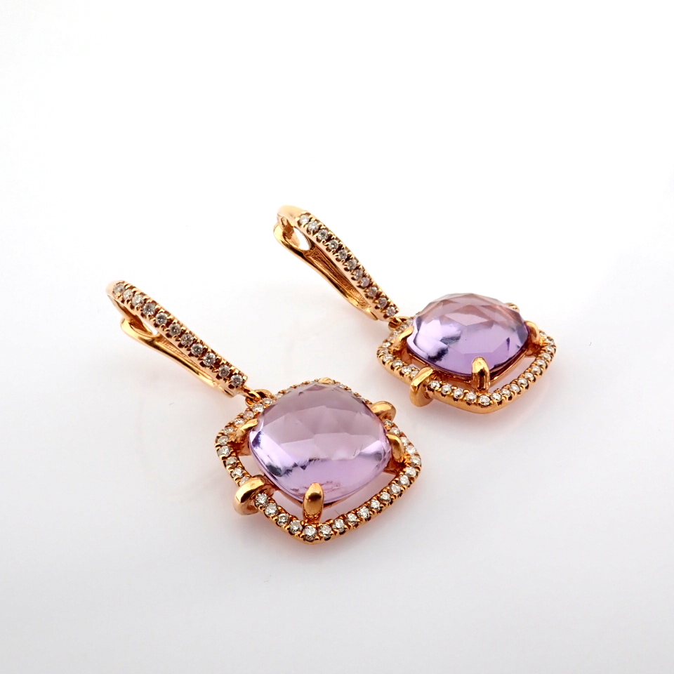Natural Diamond 18K Rose/Pink Gold Earring
