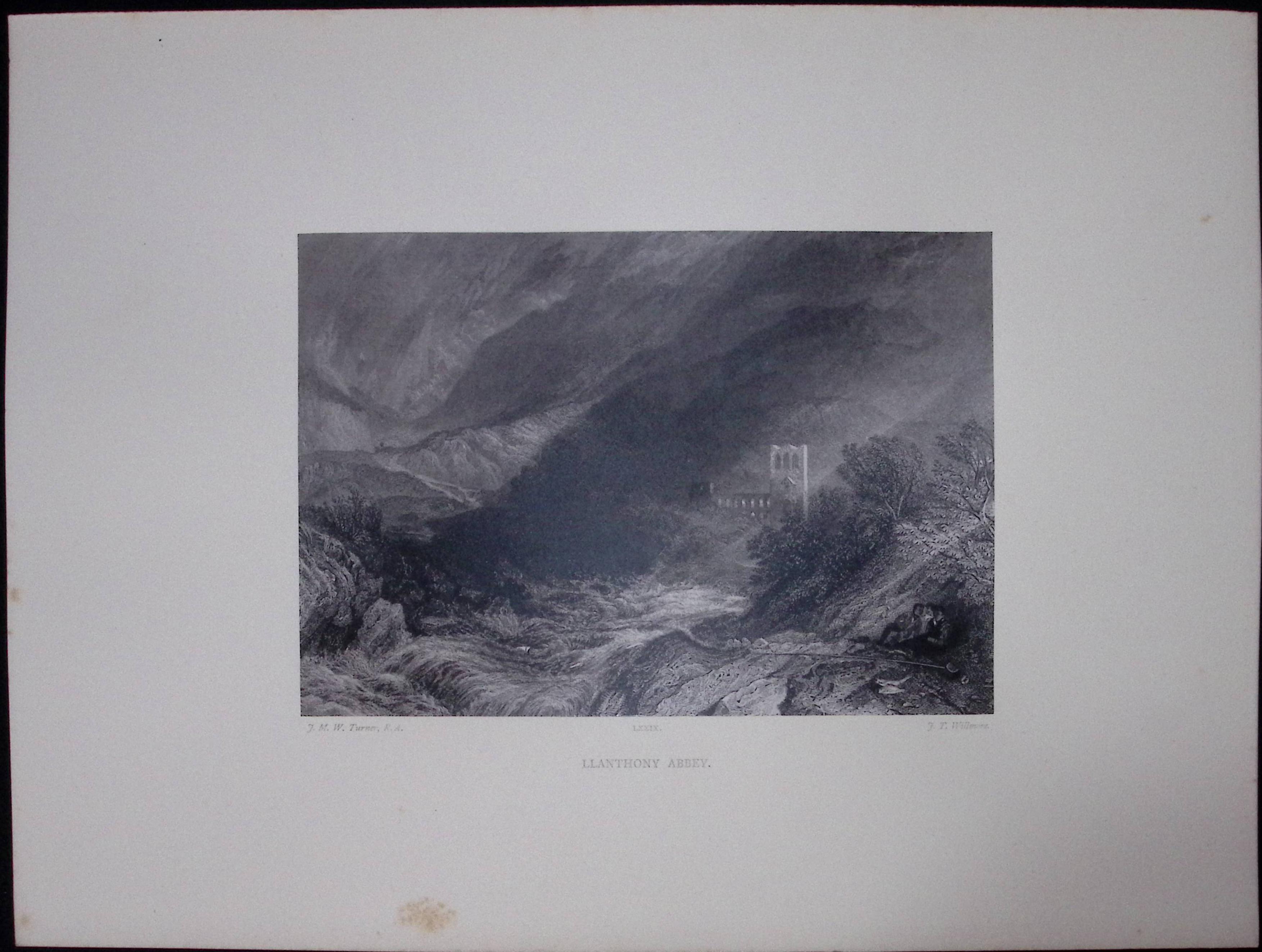 J.M.W Turner Rare “LLanthony Abbey Wales” 1873 Picturesque Views in England-28