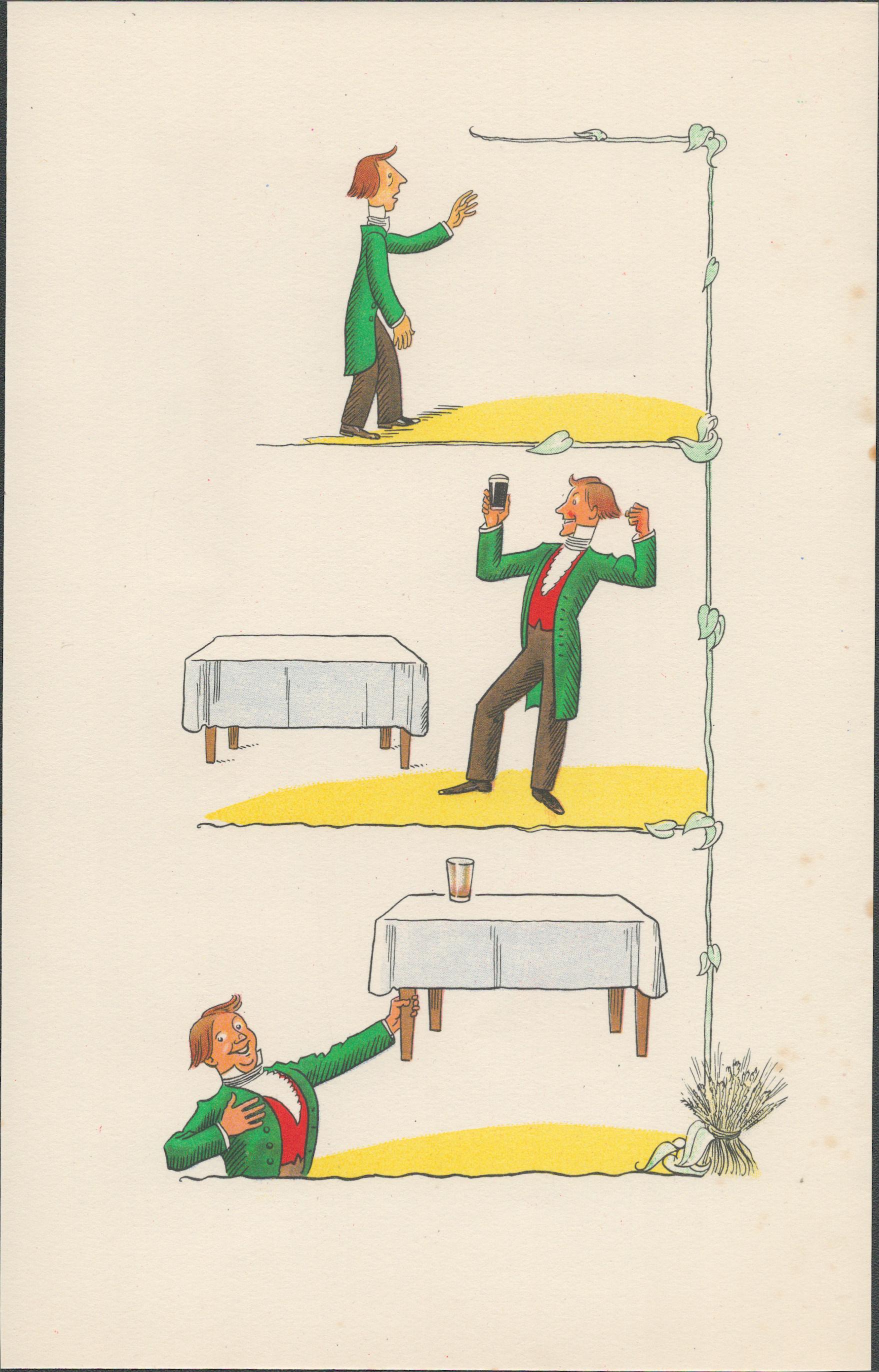 Double Sided Guinness Print 1934 "Guinness Strongman"A Genuine Double Sided Lithographed Colour