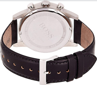 Hugo Boss 1513678 Men's Navigator Black Leather Strap Chronograph Watch