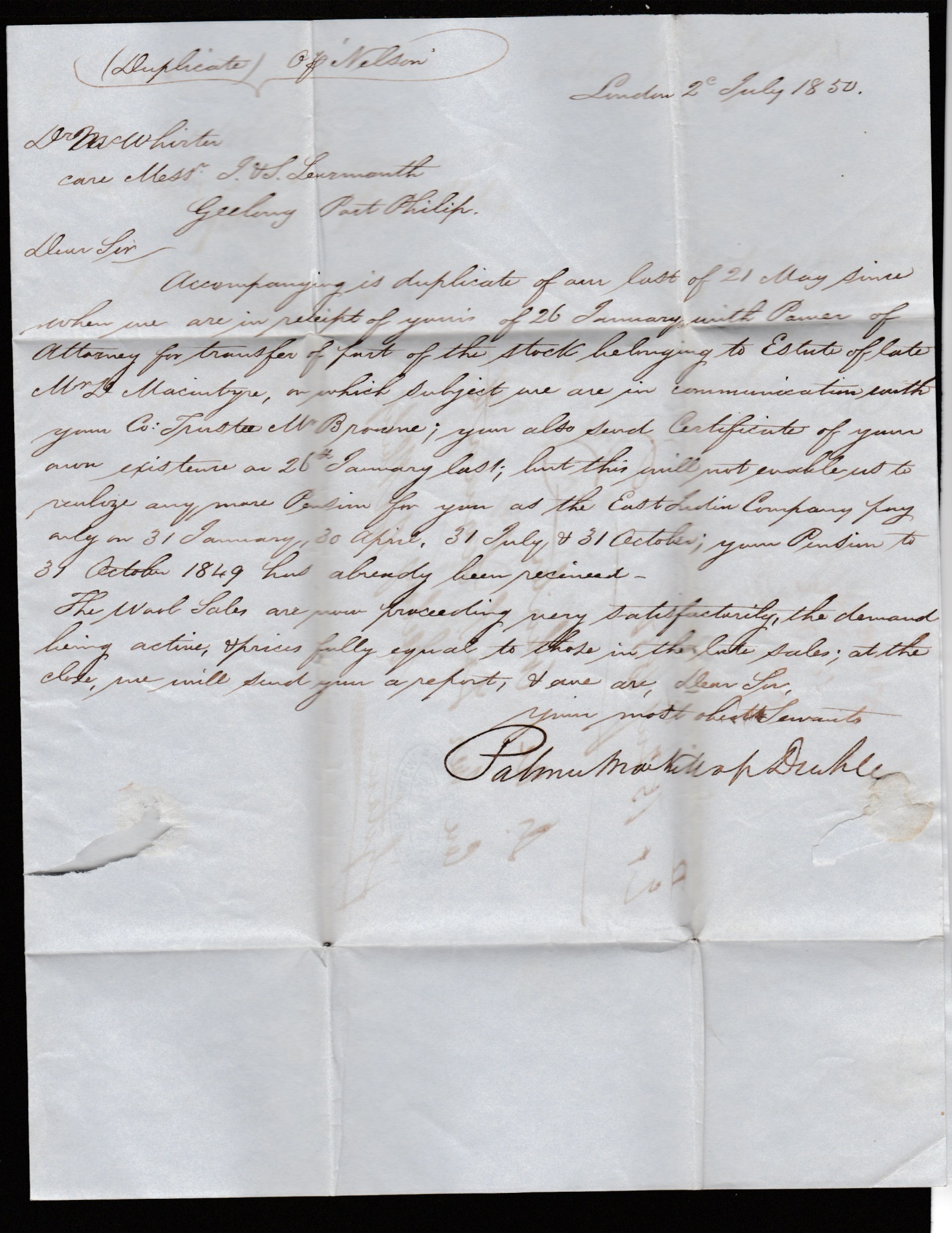 Great Britain - Australia 1850