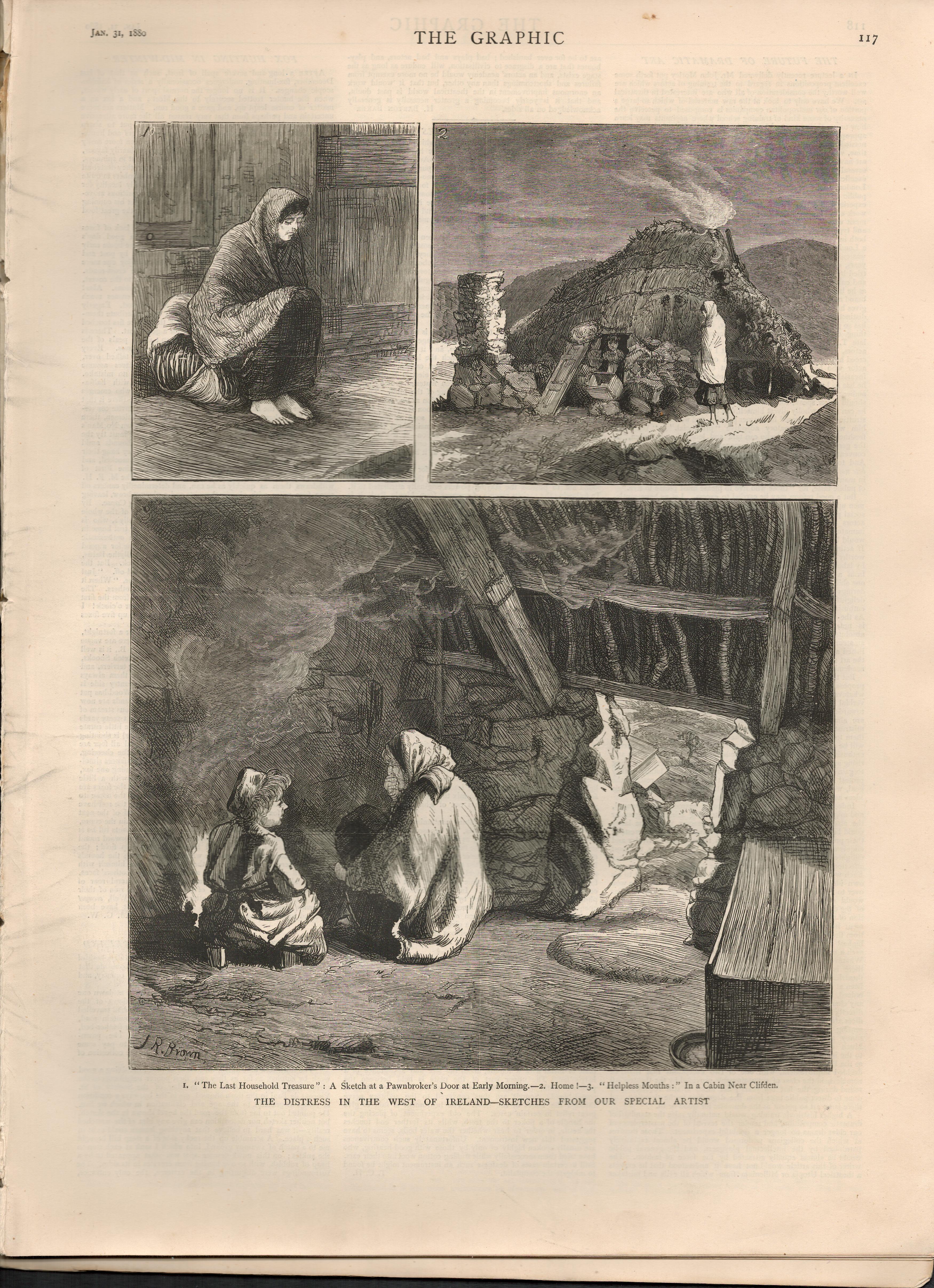 1880 Famine & Distress West Of Ireland Galway Antique NewspaperOriginal Antique Complete 1880