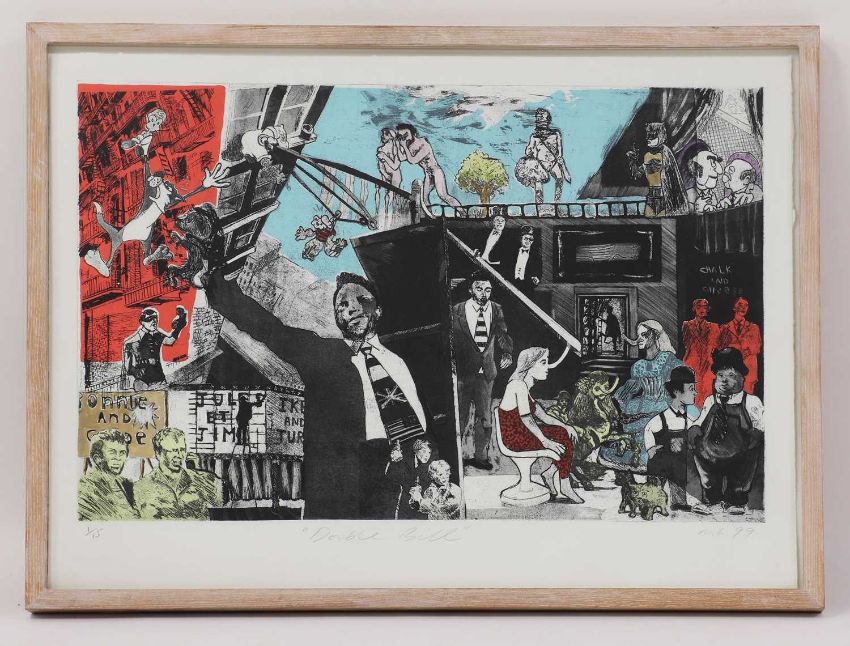 Mark Harris (1972 -) 'Double Bill'  Pop Art Etching In Colours Limited Edition, 1/15, 1999