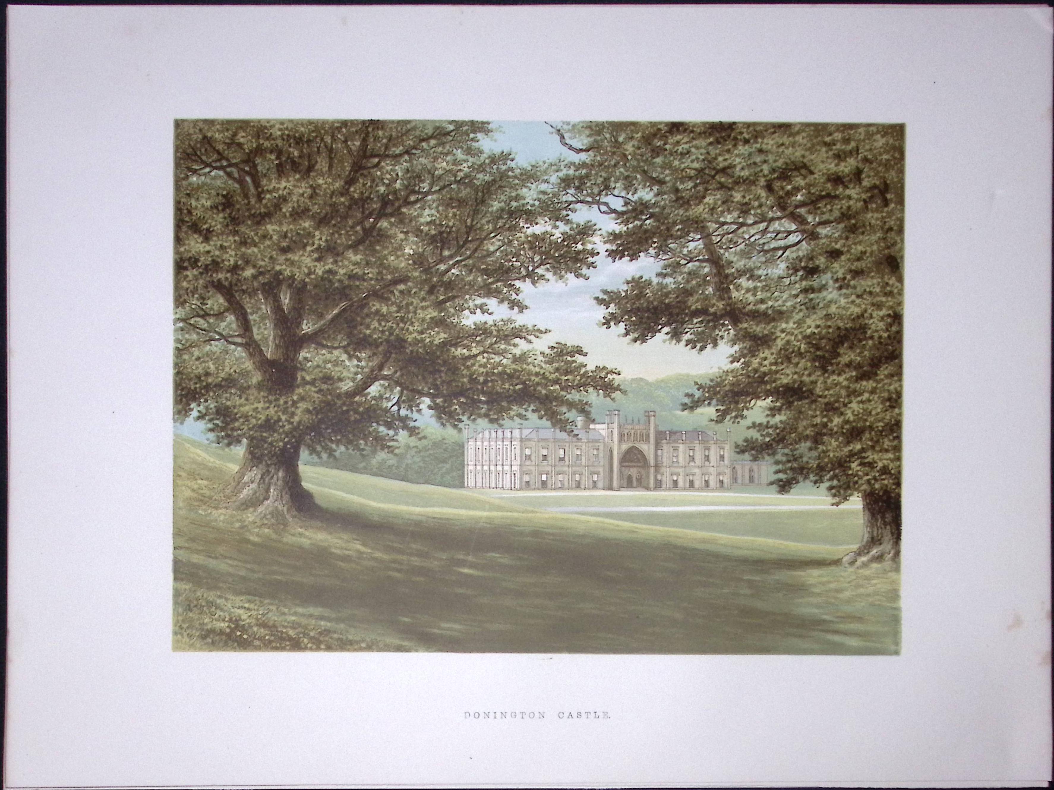 Donnington Castle Newbury 160 Years-Old Gilt-Edge Coloured Antique Book Plate-3