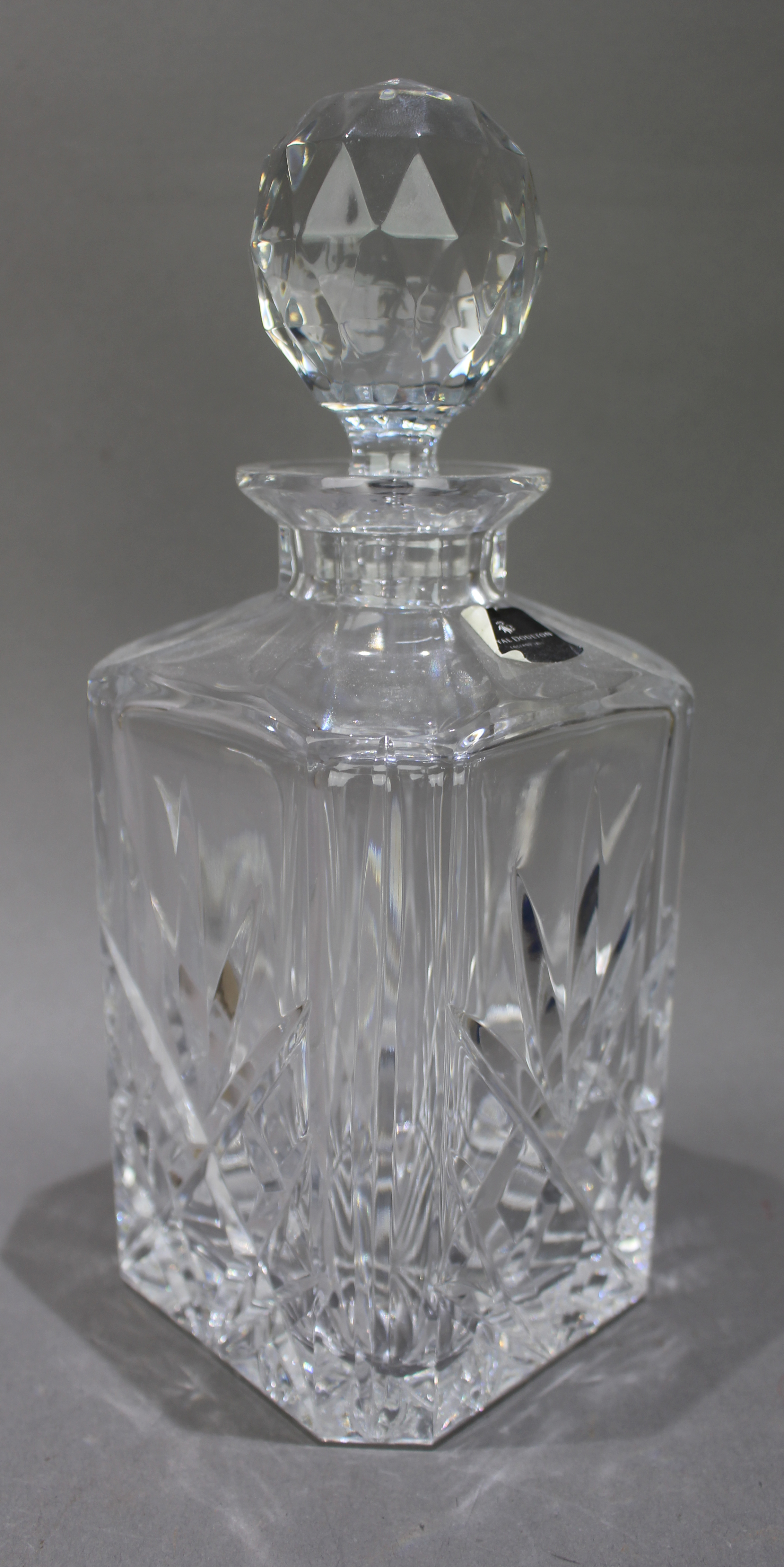 Vintage Royal Doulton Crystal Square Shaped Spirit Decanter