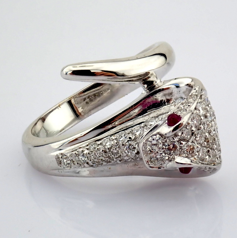 Natural Diamond 18K White Gold Ring