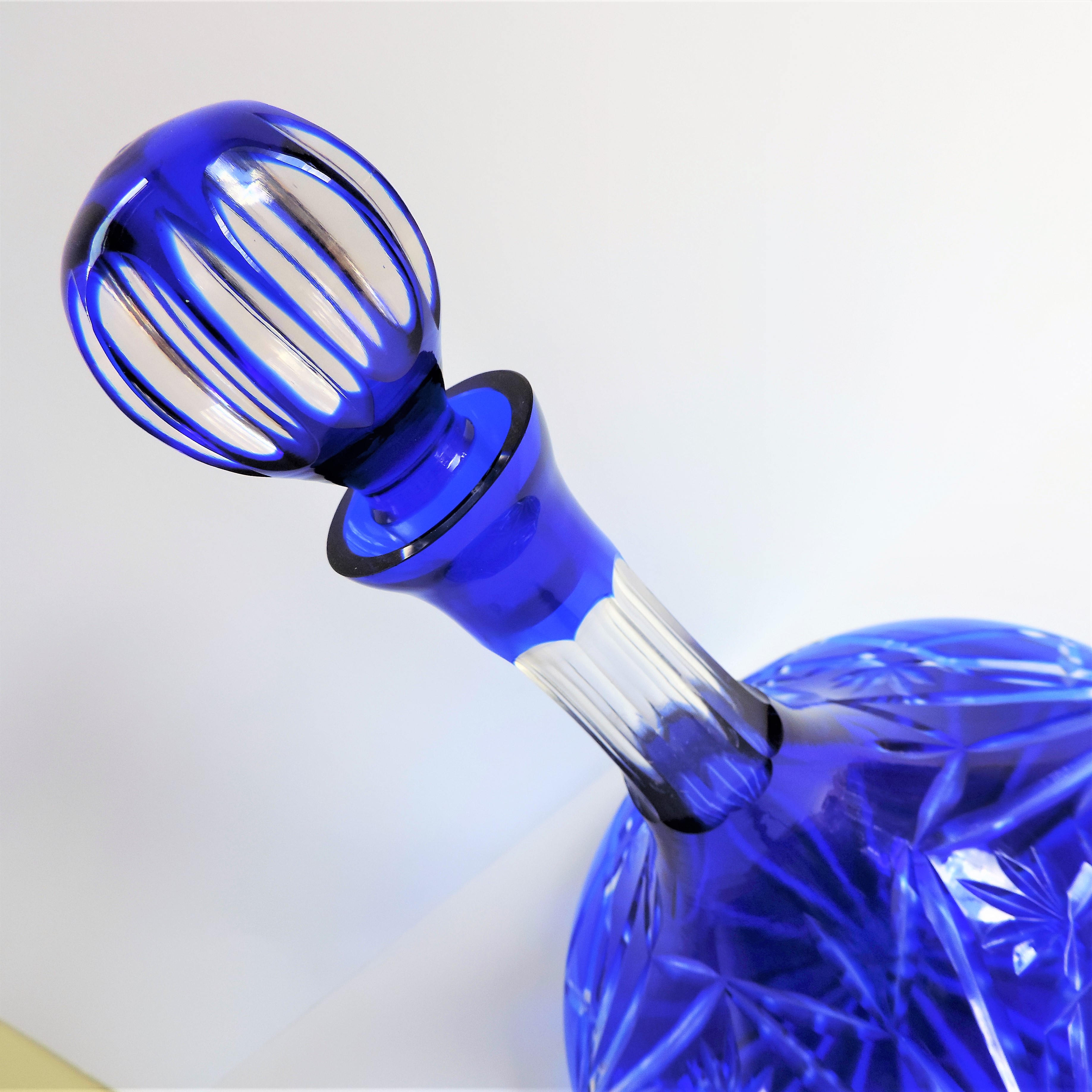 Bohemian Crystal Decanter Cobalt Blue
