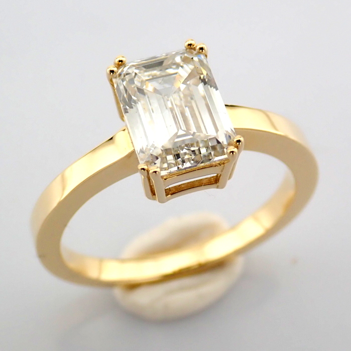 Emerald Cut Lab-Grown Diamond Ring - 2.1 Total Carat (IGI Certified)