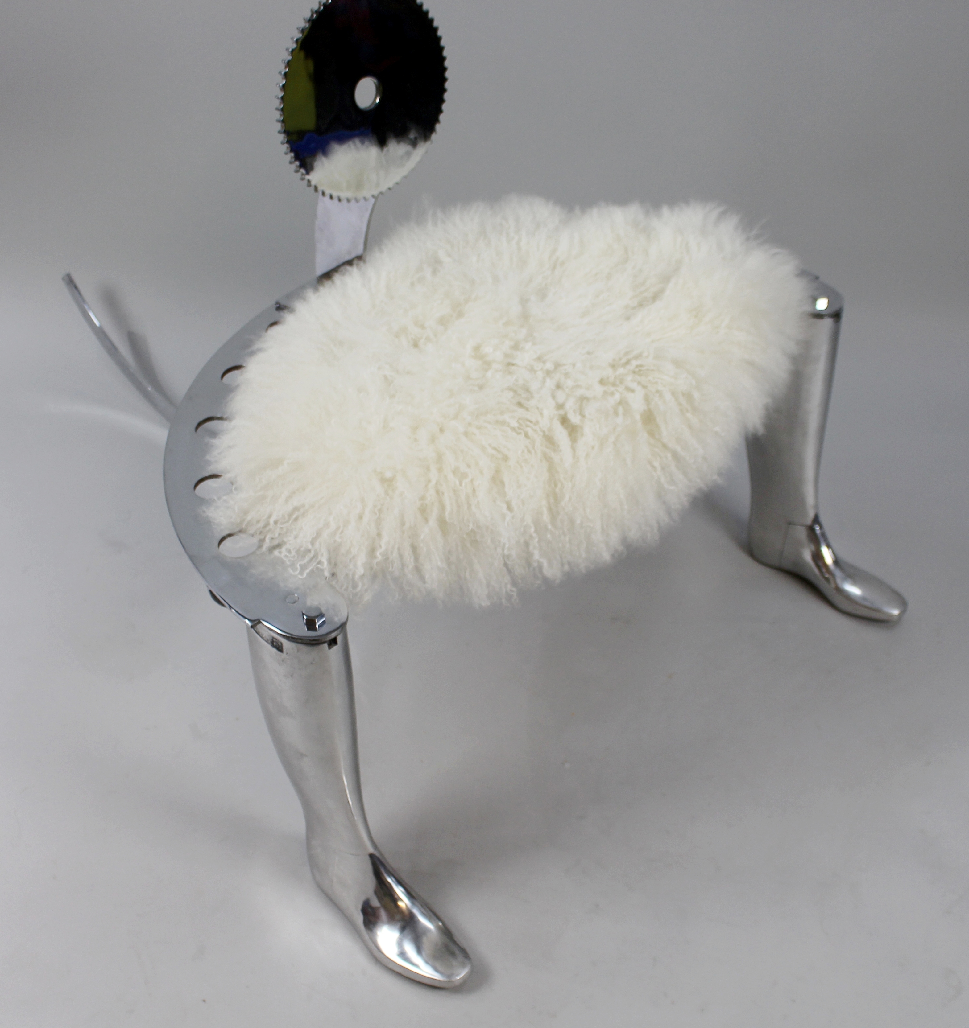 Designer Chromed Antique Shoemakers Chair