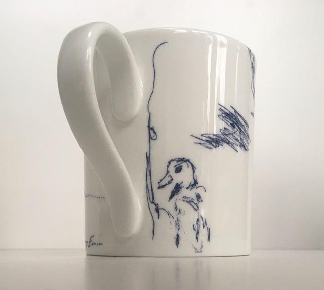 Tracey Emin (b 1963) ‘Docket and his Bird Collection’ Porcelain Coffee Mug, Emin International, 2008