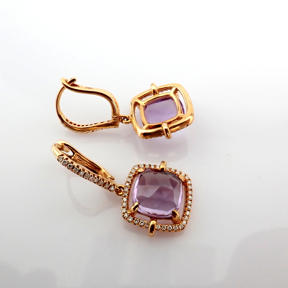 Natural Diamond 18K Rose/Pink Gold Earring