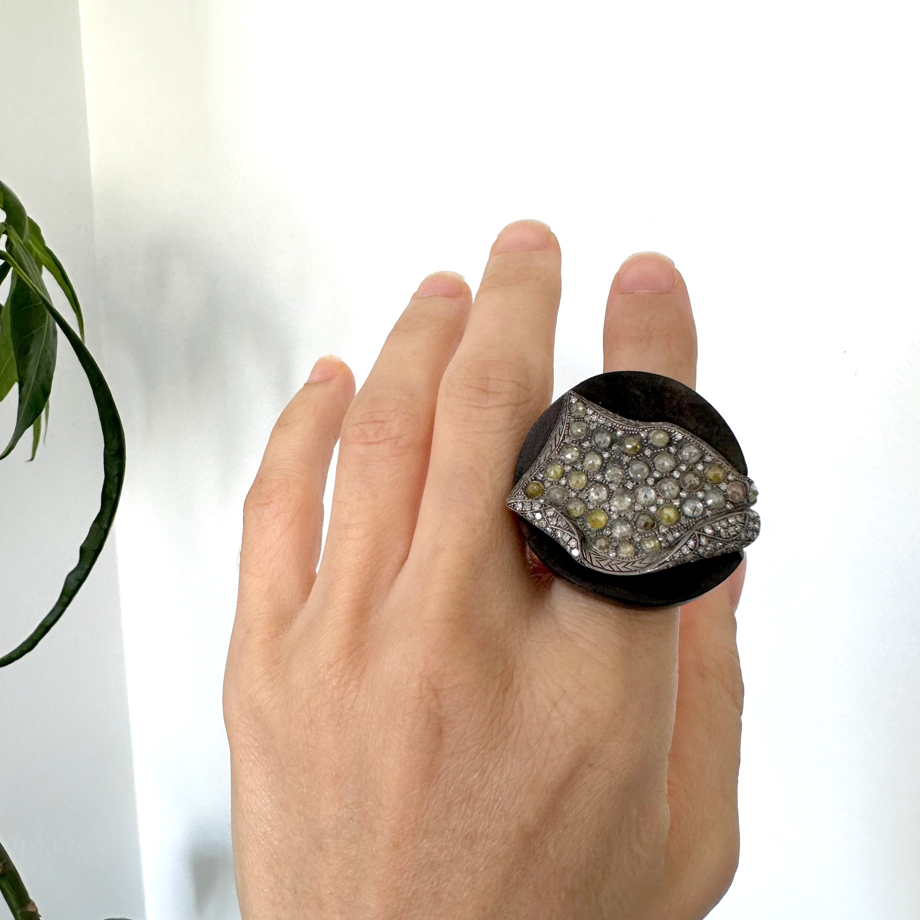 Natural Diamond 925 Silver Ring
