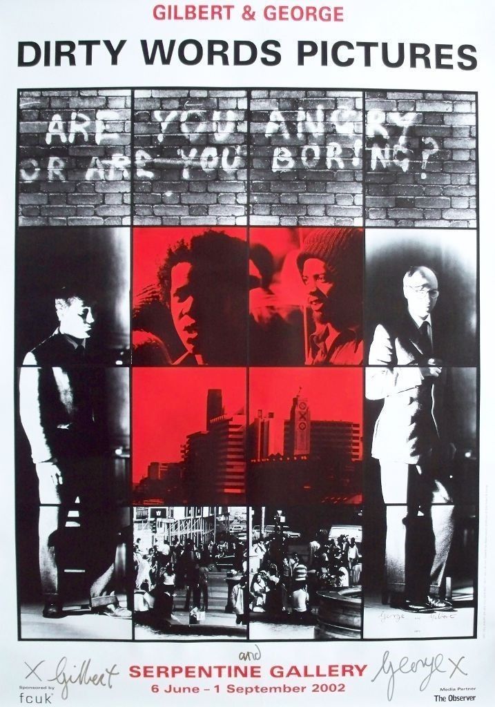 Gilbert George Vintage Hand Signed Limited Edition Are You Angry? For Serpentine Gallery 2002
