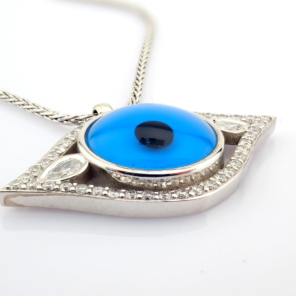 Natural Diamond 14K White Gold Necklace