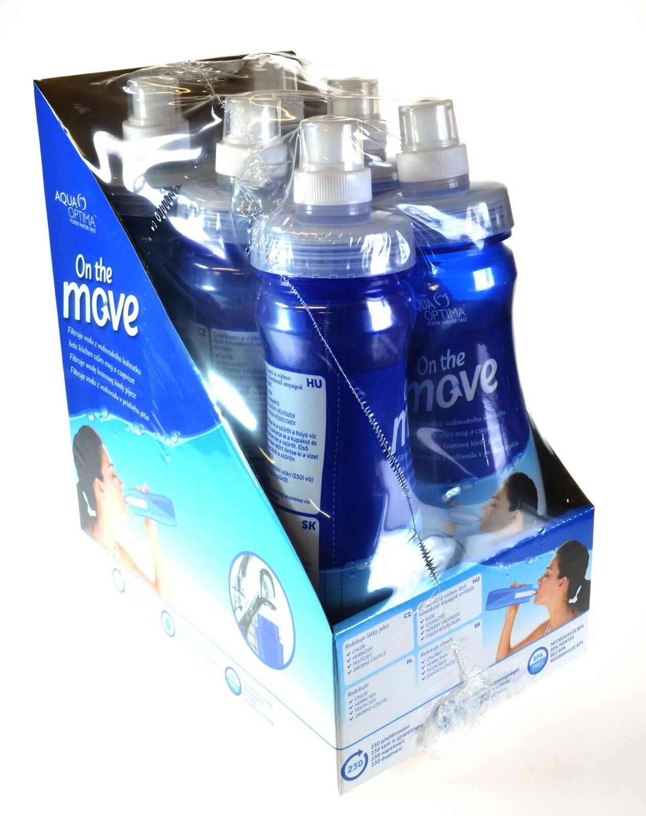 6 x Aqua Optima On The Move Water Bottles RRP 13.56