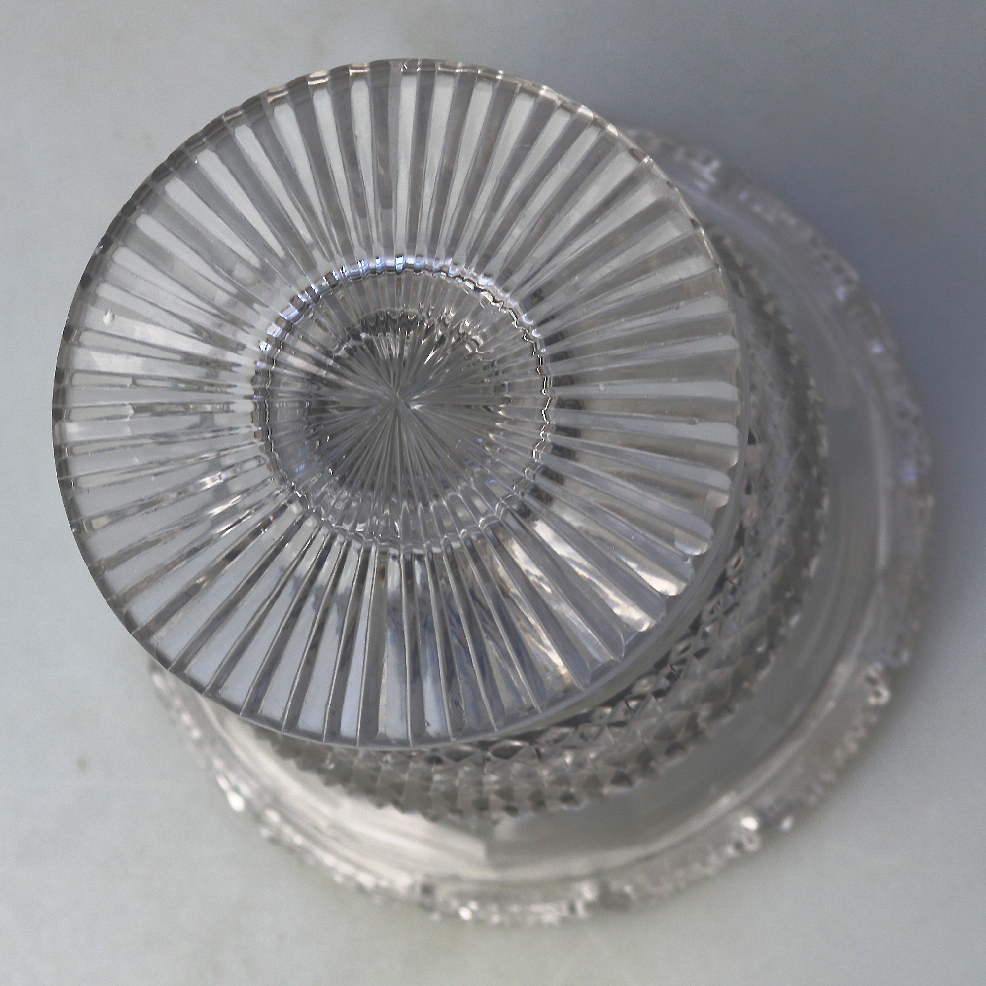A Superb Antique Late Georgian Irish Cut Glass Bonbonniere C.early 19thC