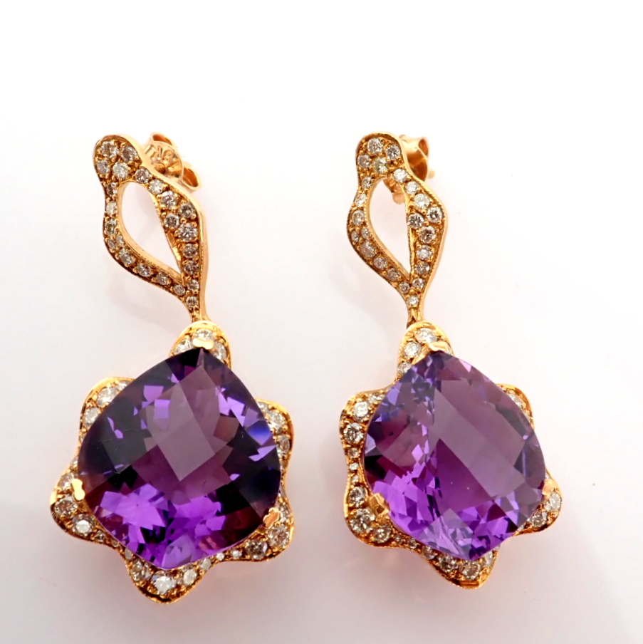 Natural Diamond 18K Rose/Pink Gold Earring