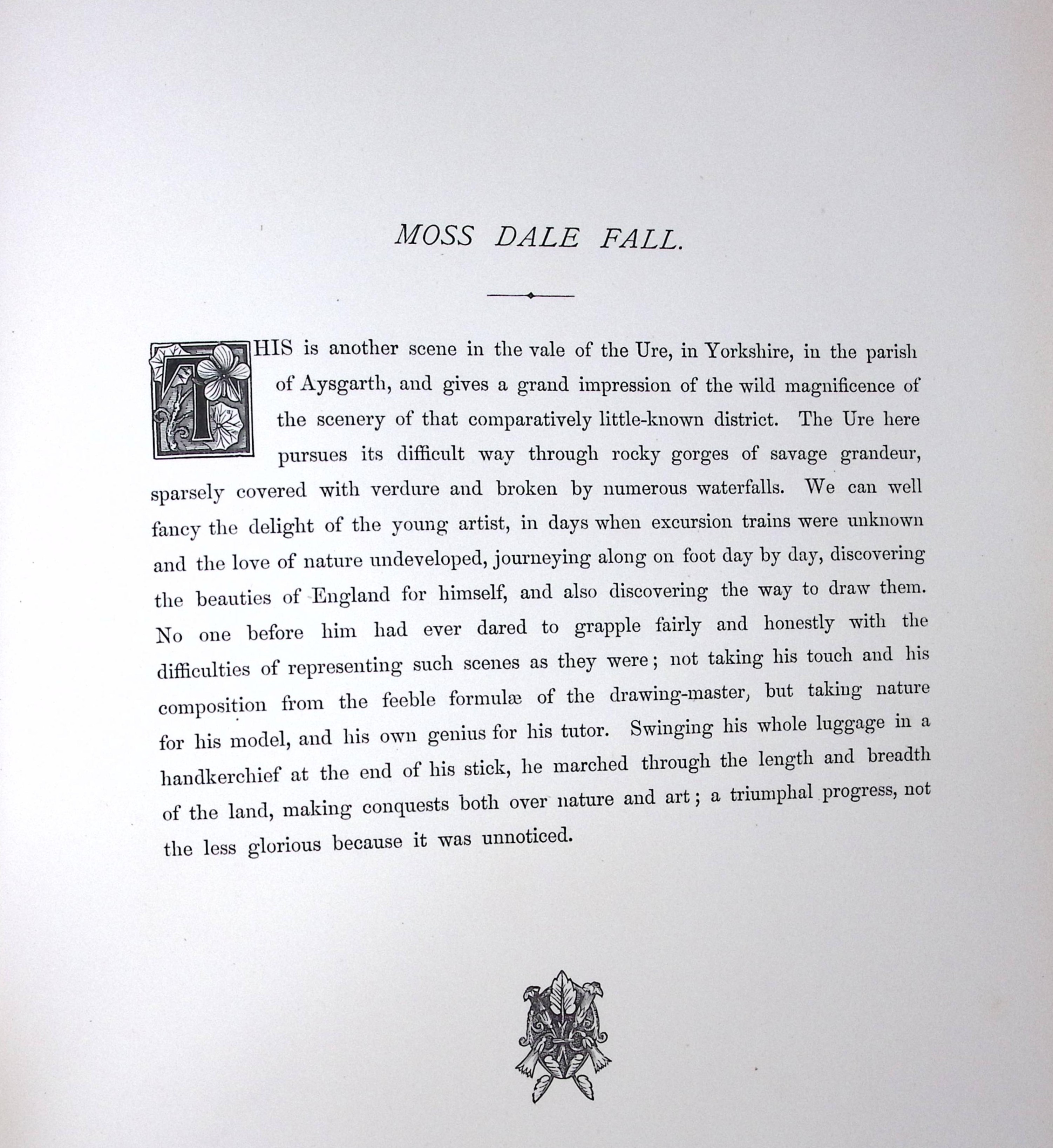 J.M.W Turner Moss Dale Fall Wensleydale Yorkshire Antique Steel Engraving-91-TR