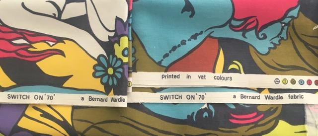 Switch On 70’s (1972) Rare/Unique, Wall Hanging Fabric By Bernard Wardle, In Vibrant Colours, 1972
