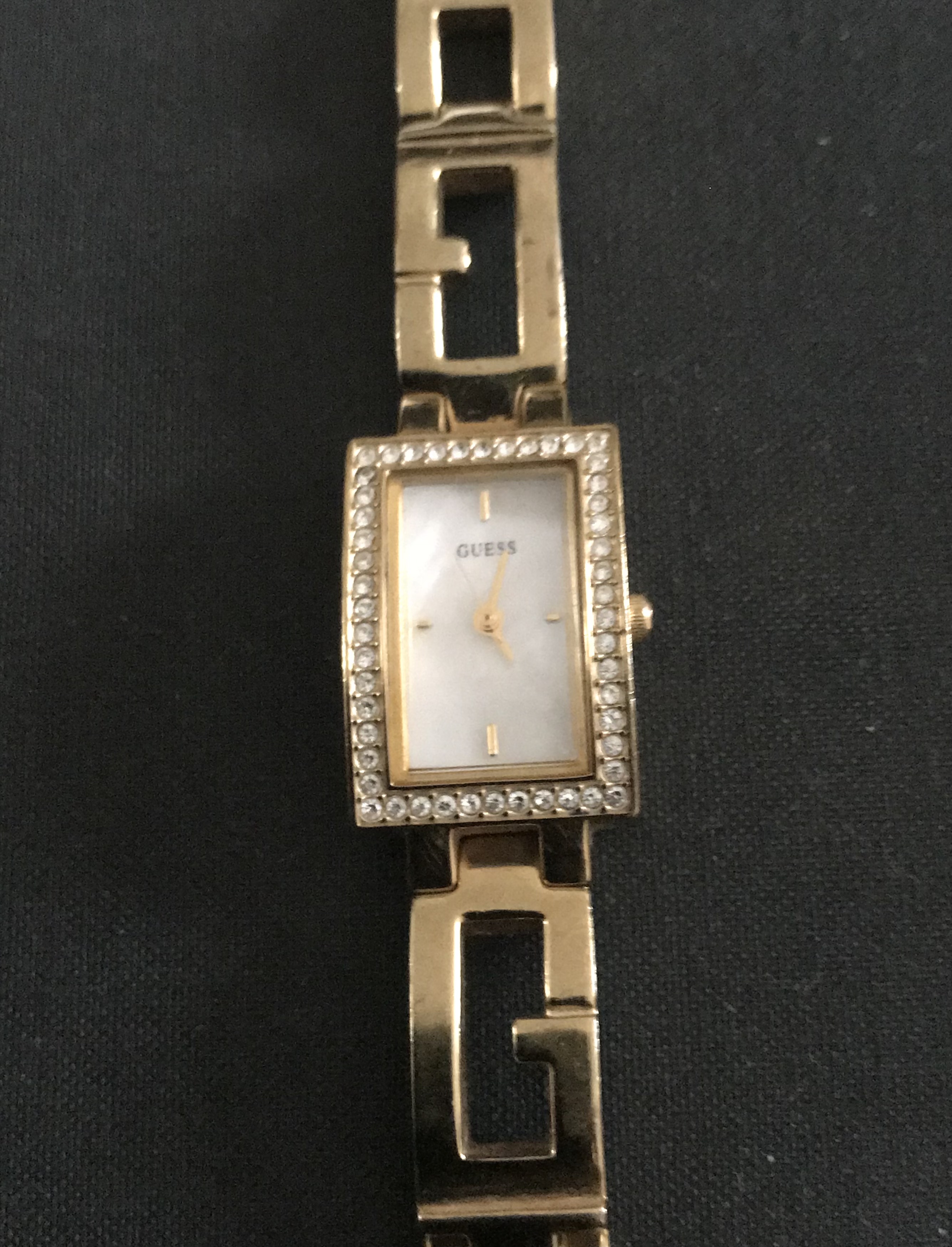 Guess Gold Plated Diamanté Studded Watch