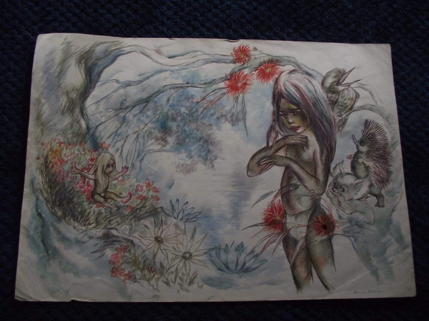 Brownie Downing - 4 x Rare Original Watercolour Illustrations - 3 Signed
