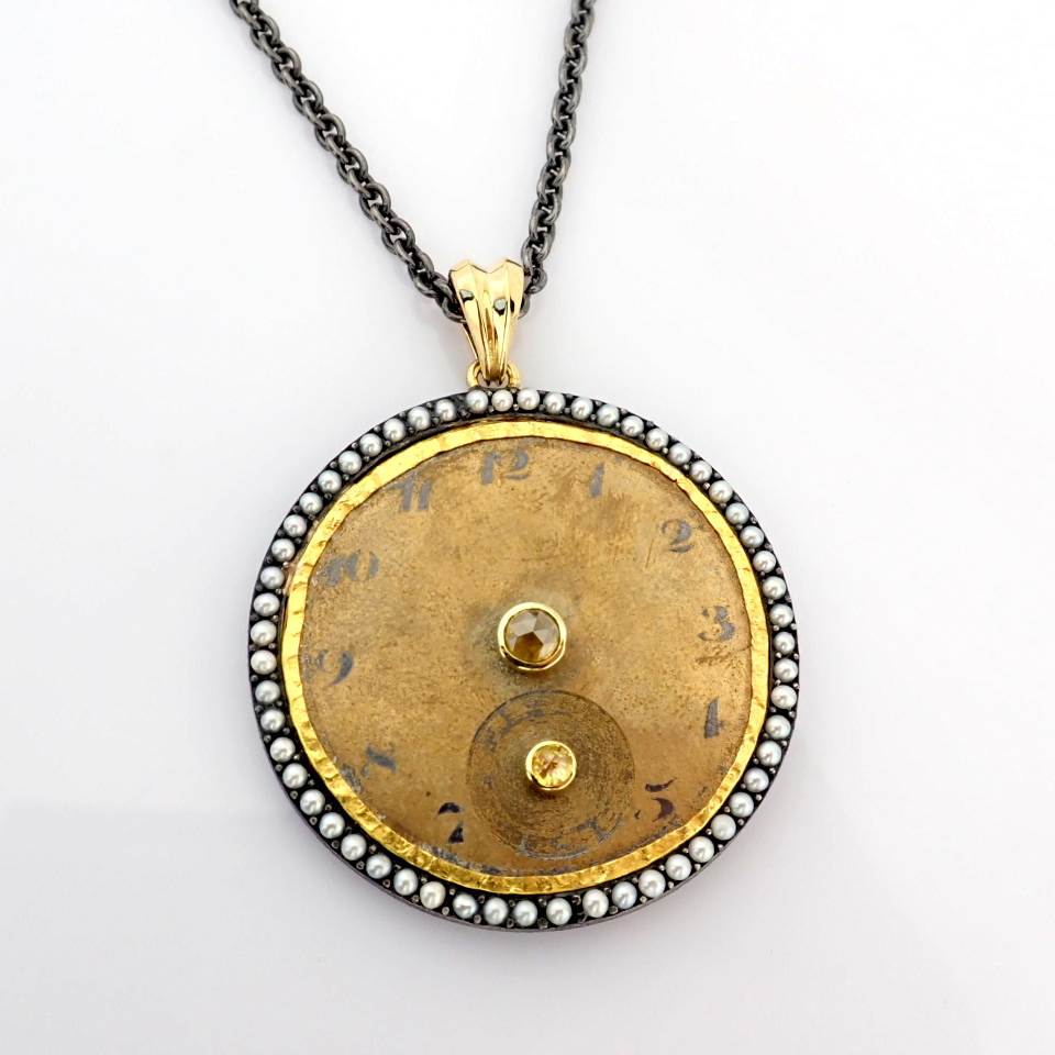 Natural Diamond 18K Yellow Gold Necklace