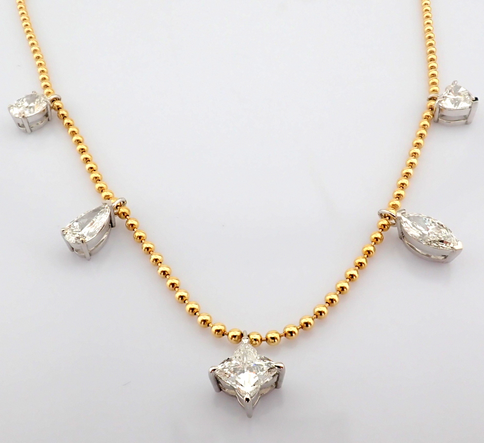 Marquise Cut Lab-Grown Diamond Necklace - 8.46 Total Carat (IGI Certified)