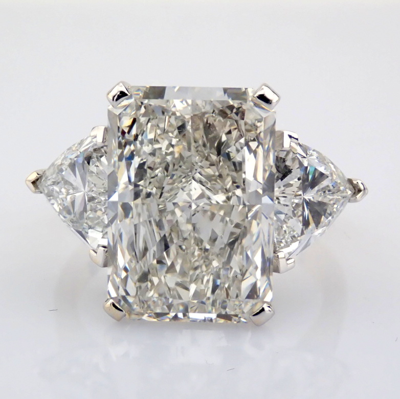 Radiant Cut Lab-Grown Diamond Ring - 10.82 Total Carat (IGI Certified)