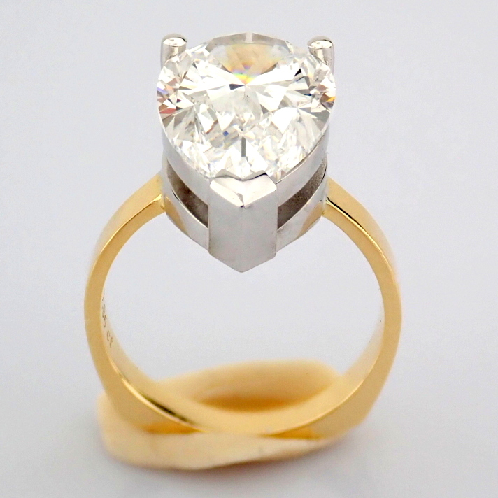 Pear Cut Lab-Grown Diamond Ring - 7.06 Total Carat (IGI Certified)