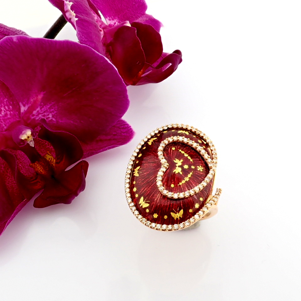 Natural Diamond 18K Yellow Gold Ring