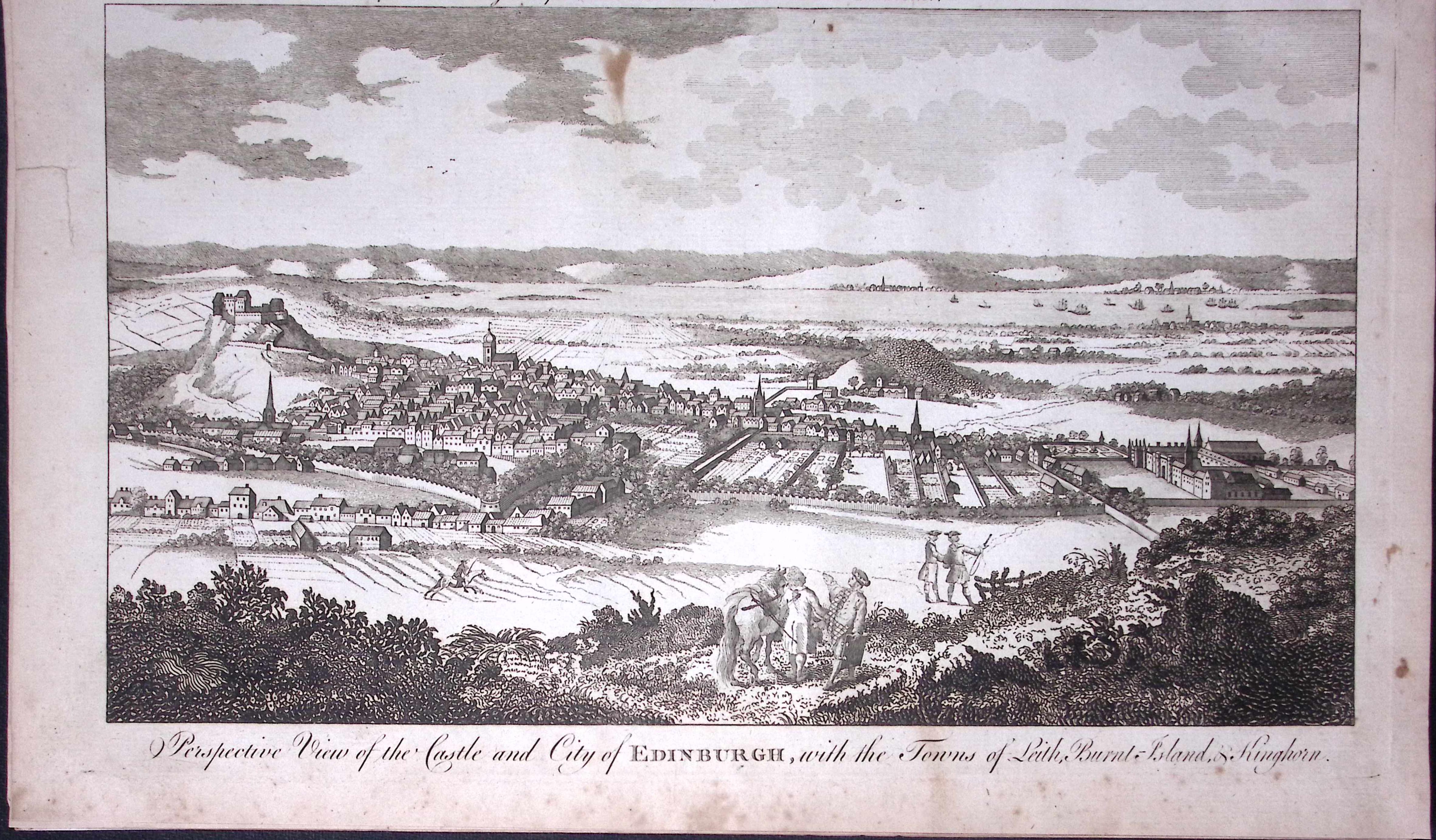 City of Edinburgh Scotland Rare Large 247-Year-Old Antique Copperplate Engraving-5-TR