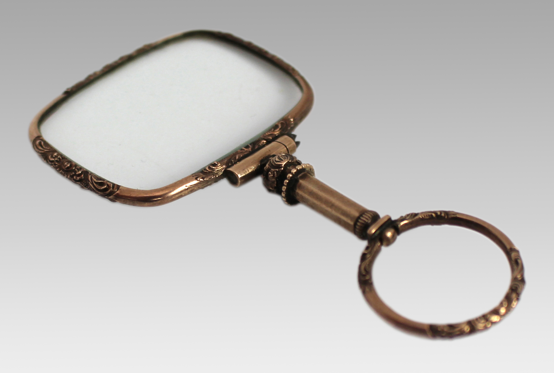 Antique Victorian Gilt Chatelaine Magnifying Glass