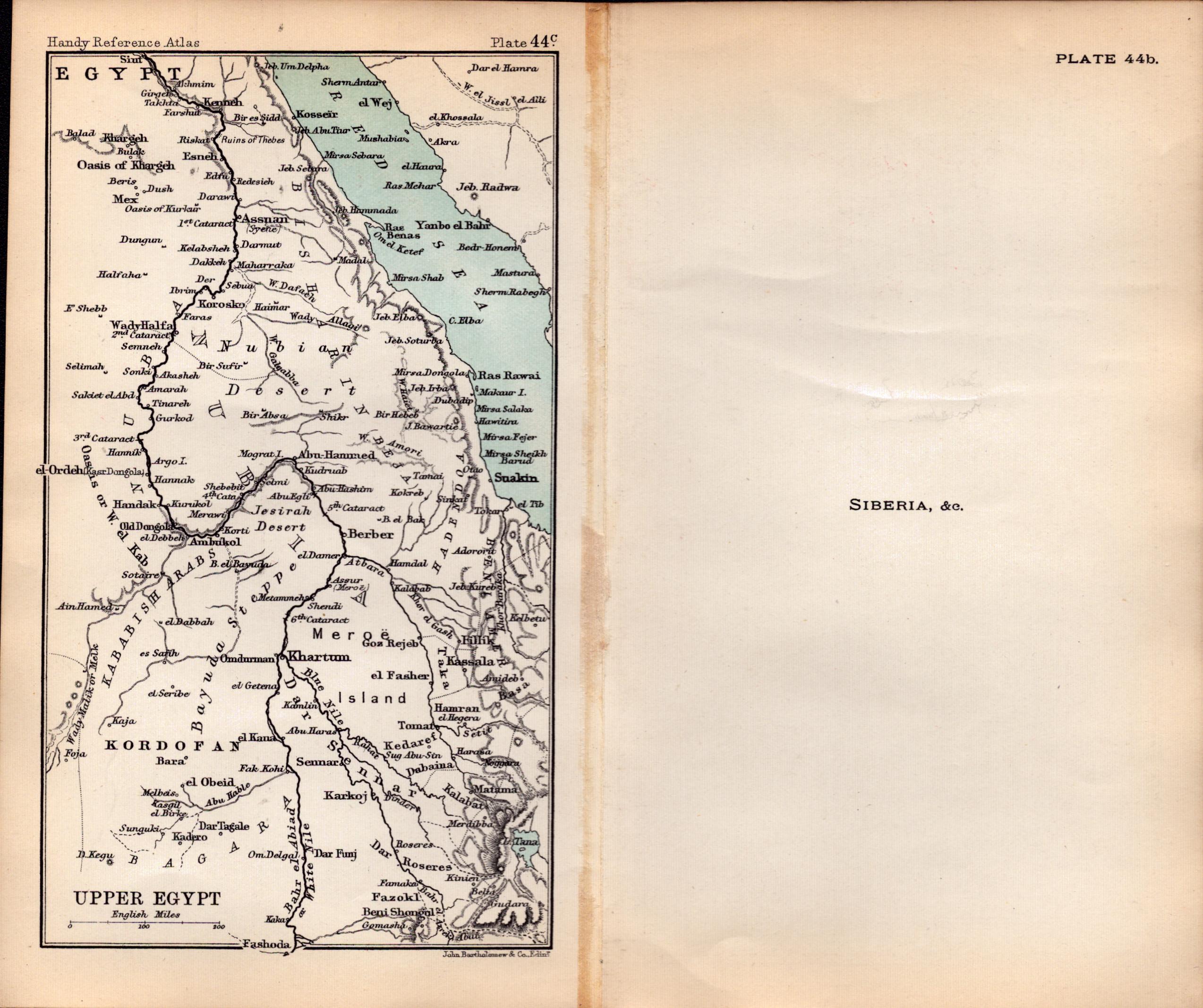 Siberia Area Double Sided Victorian Antique 1896 Map.