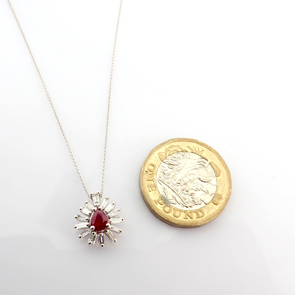 Natural Diamond 18K White Gold Necklace