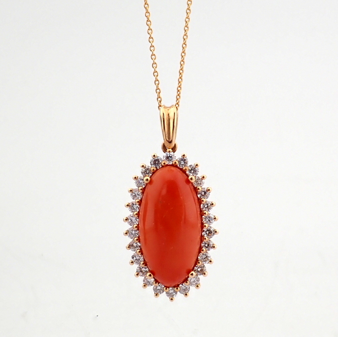Natural Diamond 18K Rose/Pink Gold Necklace