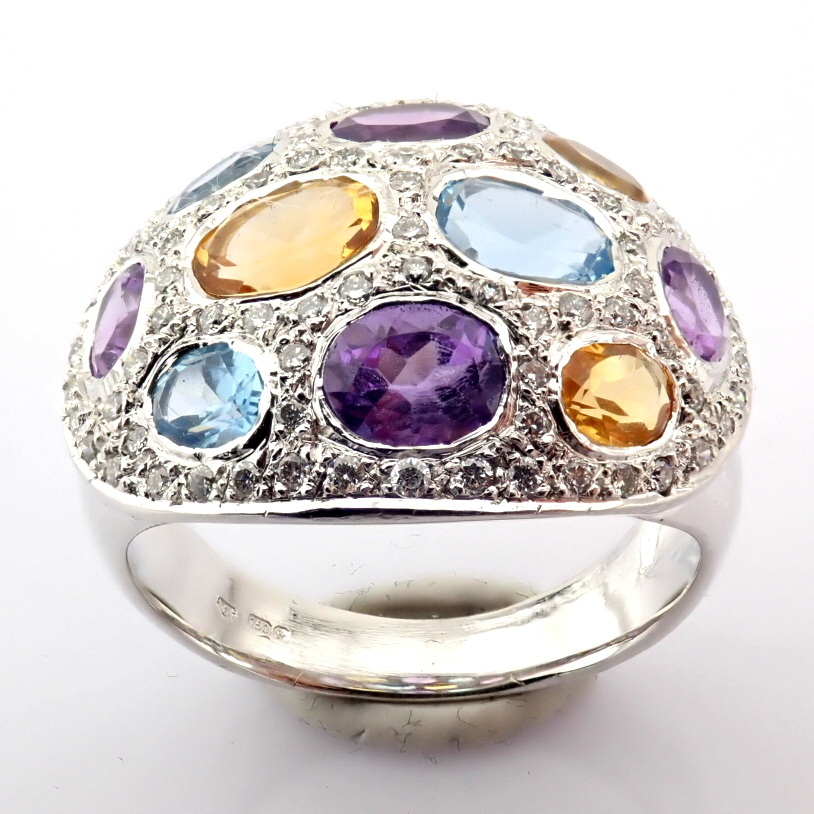 Natural Diamond 18K White Gold Ring