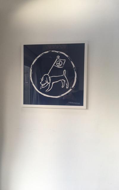 Yoshitomo Nara (b 1959) Peace Dog (Blue) Silk Screen Printed On Cotton, Framed, 2020