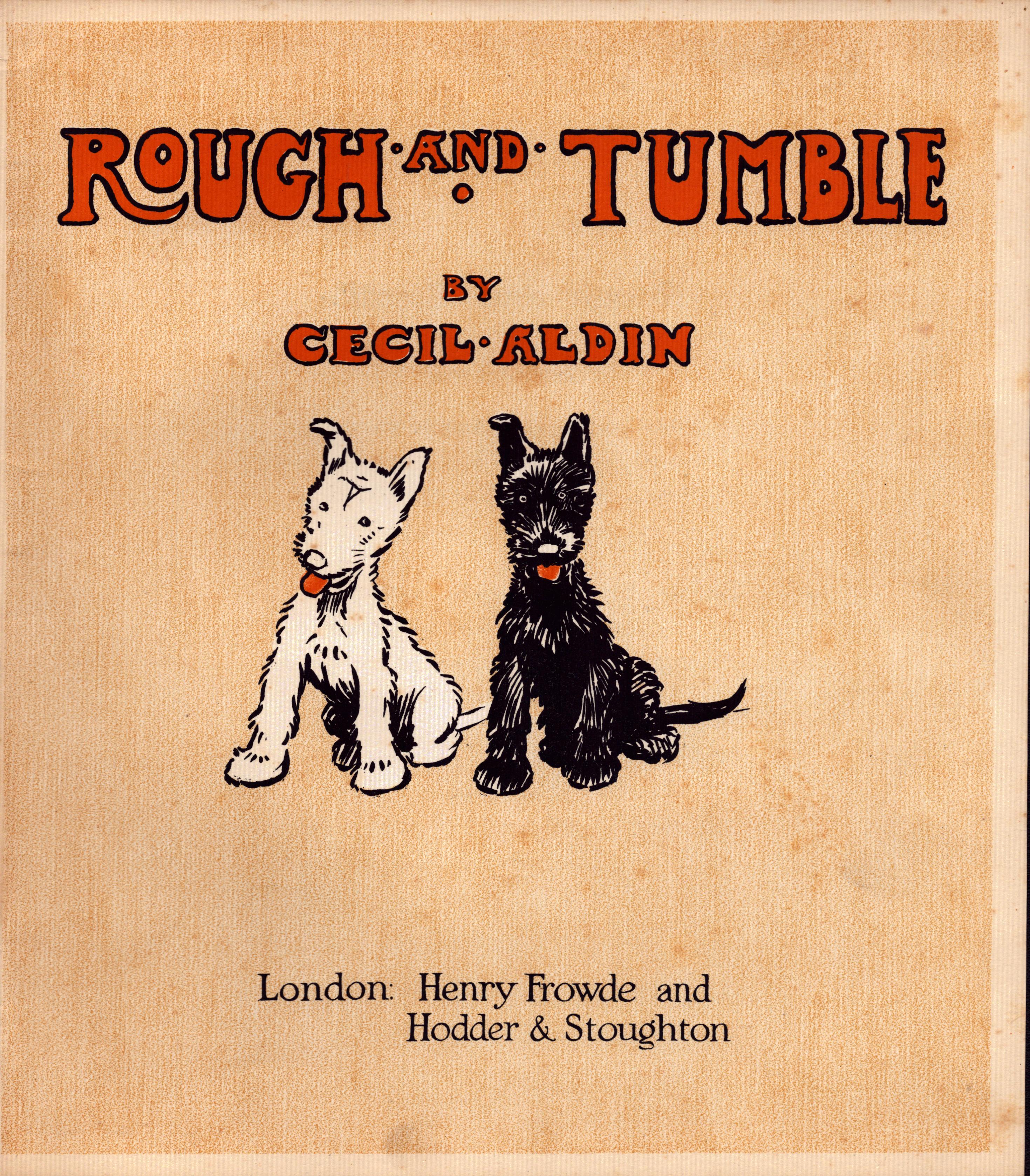 Cecil Aldin  “Rough & Tumble” Scotch Terriers Antique Colour Illustration.