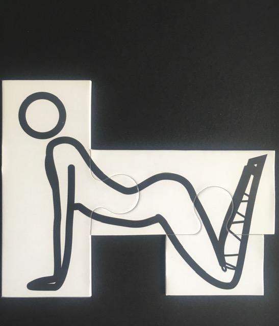 Julian Opie (1958) ‘This Is Shahnoza’ In 3 Parts, Wooden Maquettes, Framed, 2008