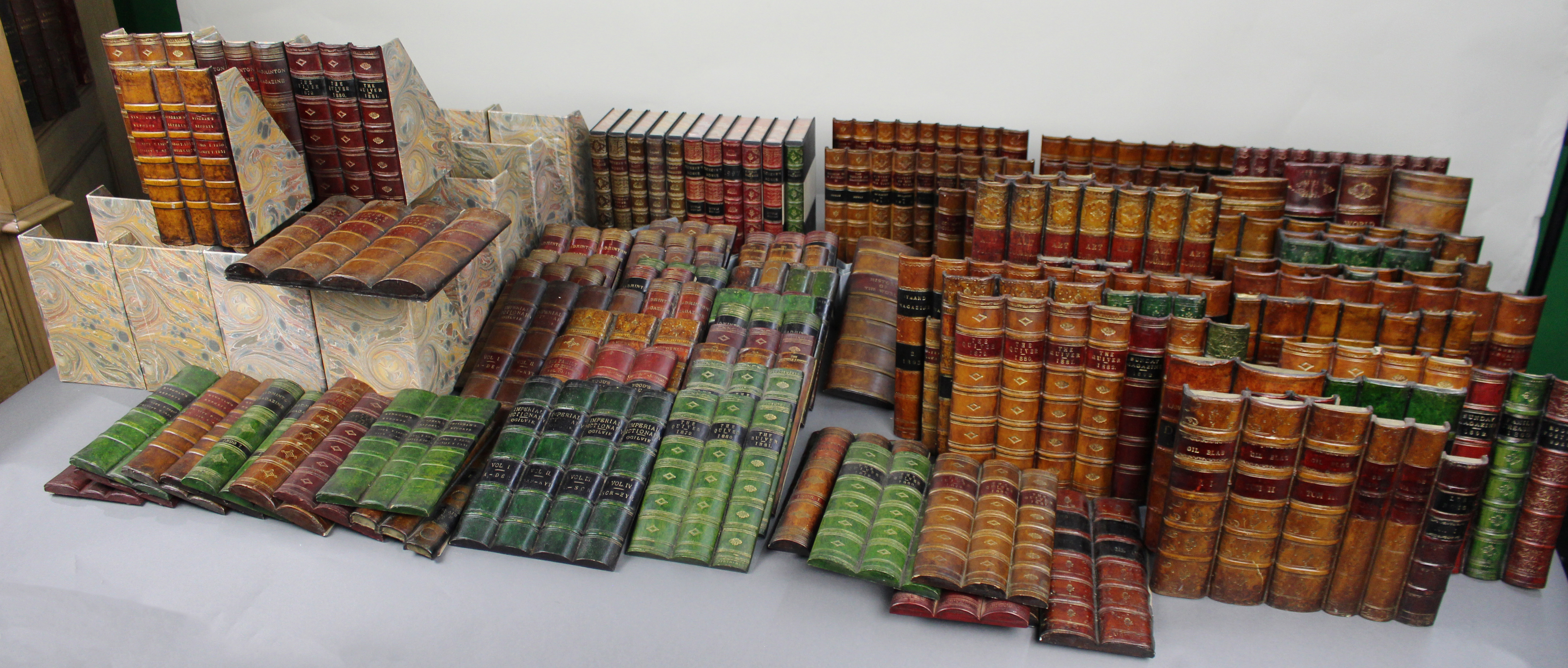 Substantial Collection of Decorative Faux Leather Fake Books