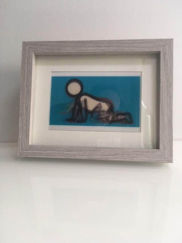 Julian Opie (1958-) 3D Lenticular Moving Image, in Colours ‘Dino Crawling’ Framed, 2012