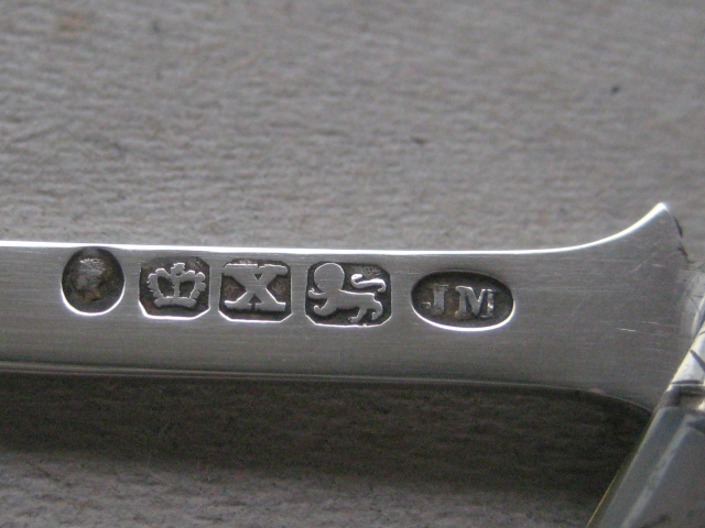Victorian Matching Mother of Pearl Hafted Silver Bladed Folding Fruit Knife and Folding Fork