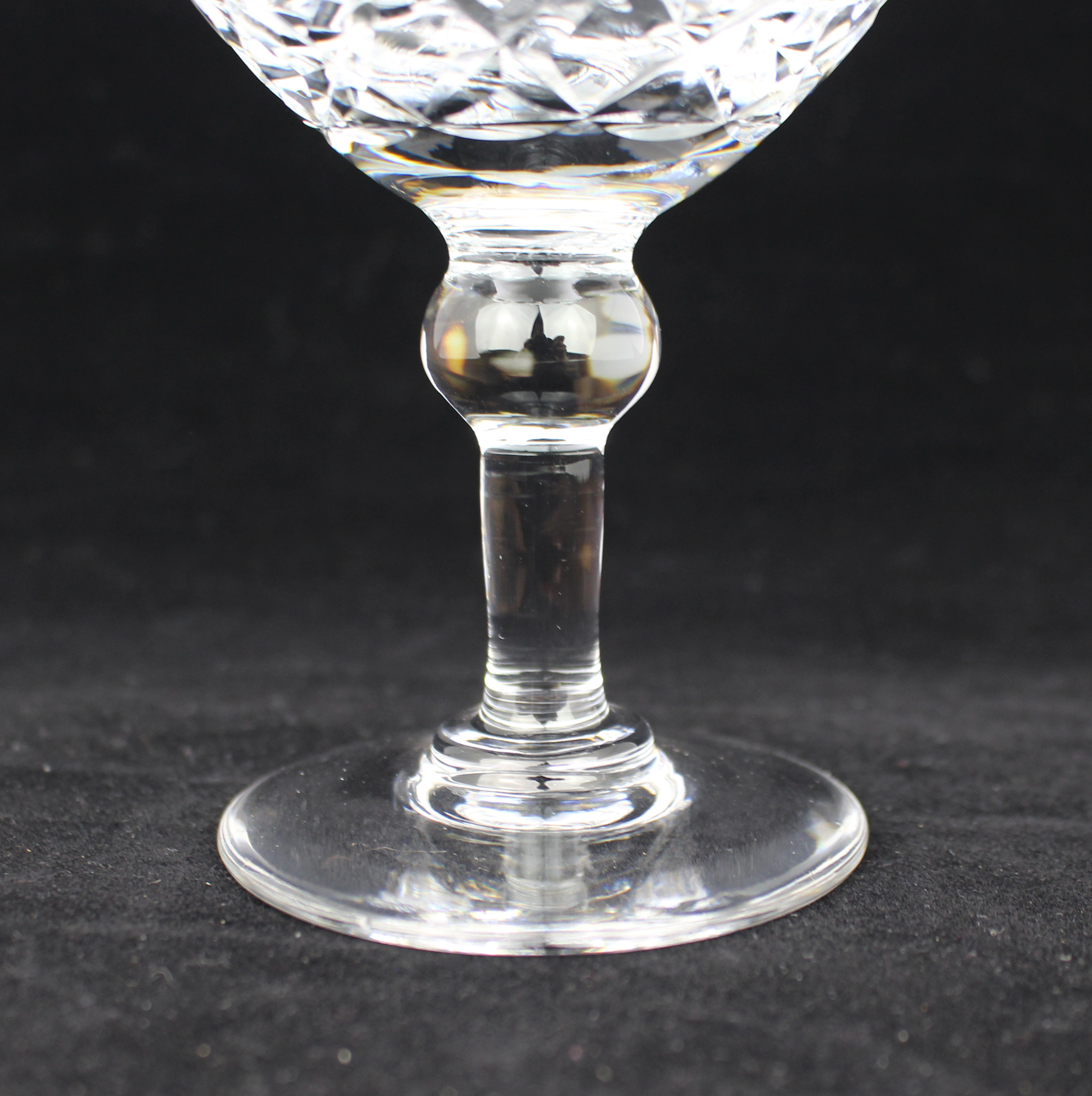 Set of 6 Vintage Mid Century English Cut Crystal Champagne Saucers