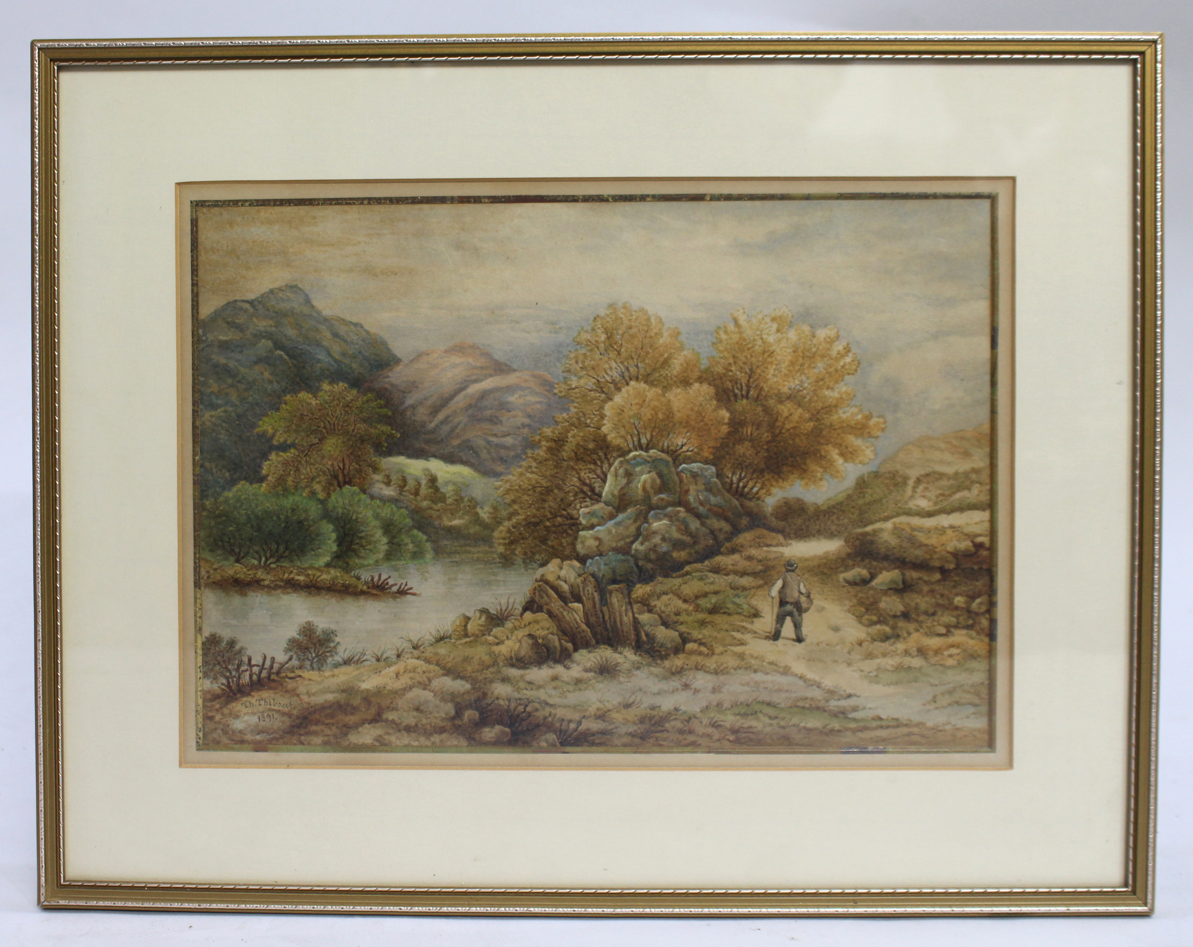 Pair of 19th c. Watercolours by Th.Thibault 1891