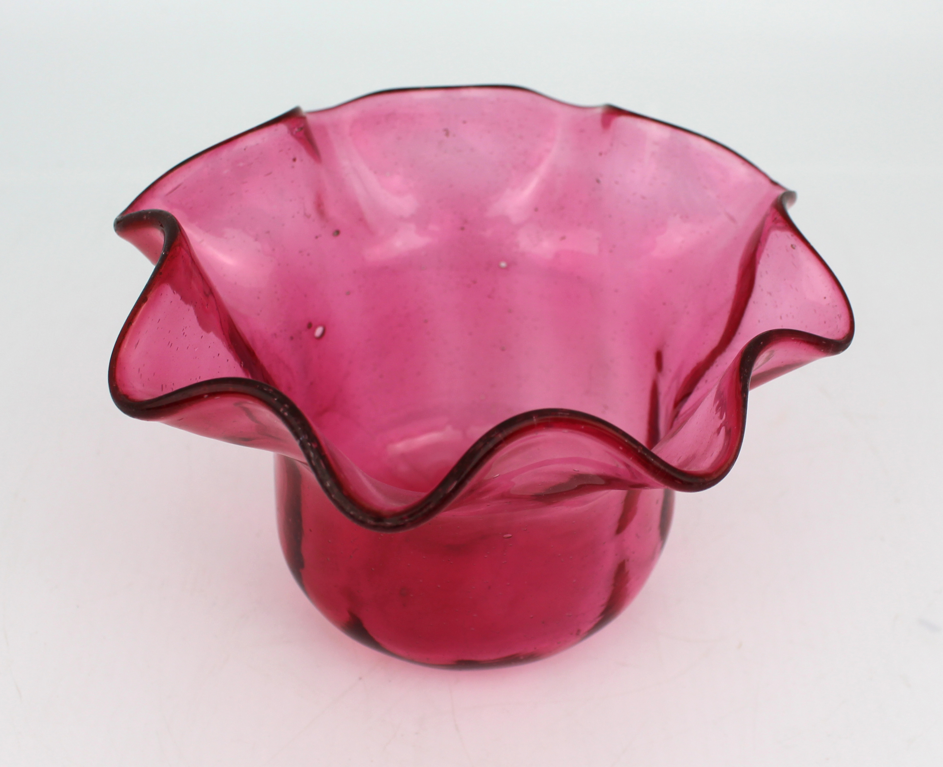 Victorian Cranberry Glass Ruffled Lampshade