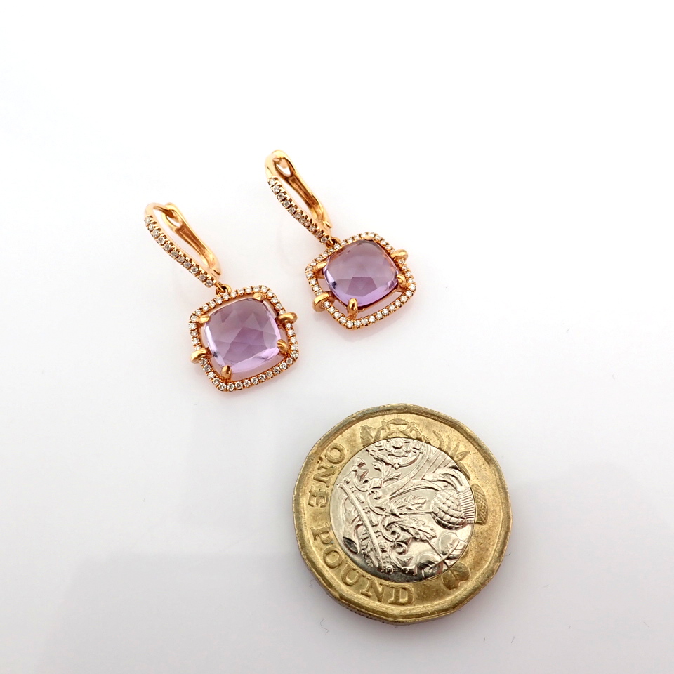 Natural Diamond 18K Rose/Pink Gold Earring