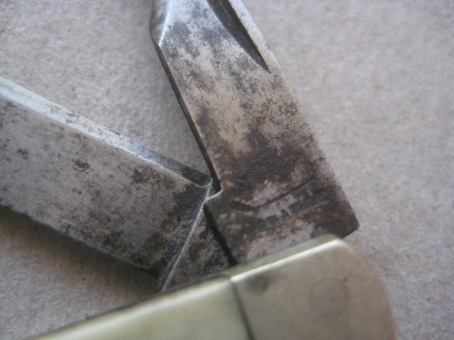 Antique French Bone Hafted Twin Bladed Penknife, c1900