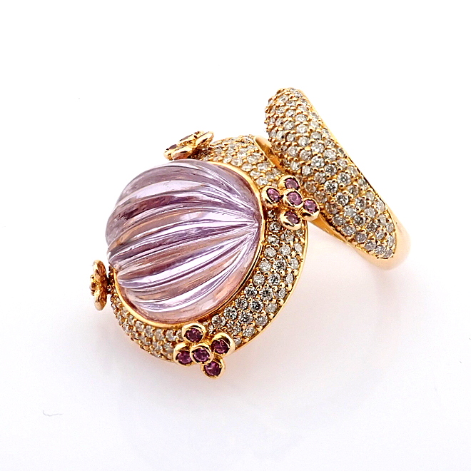 Natural Diamond 18K Rose/Pink Gold Ring