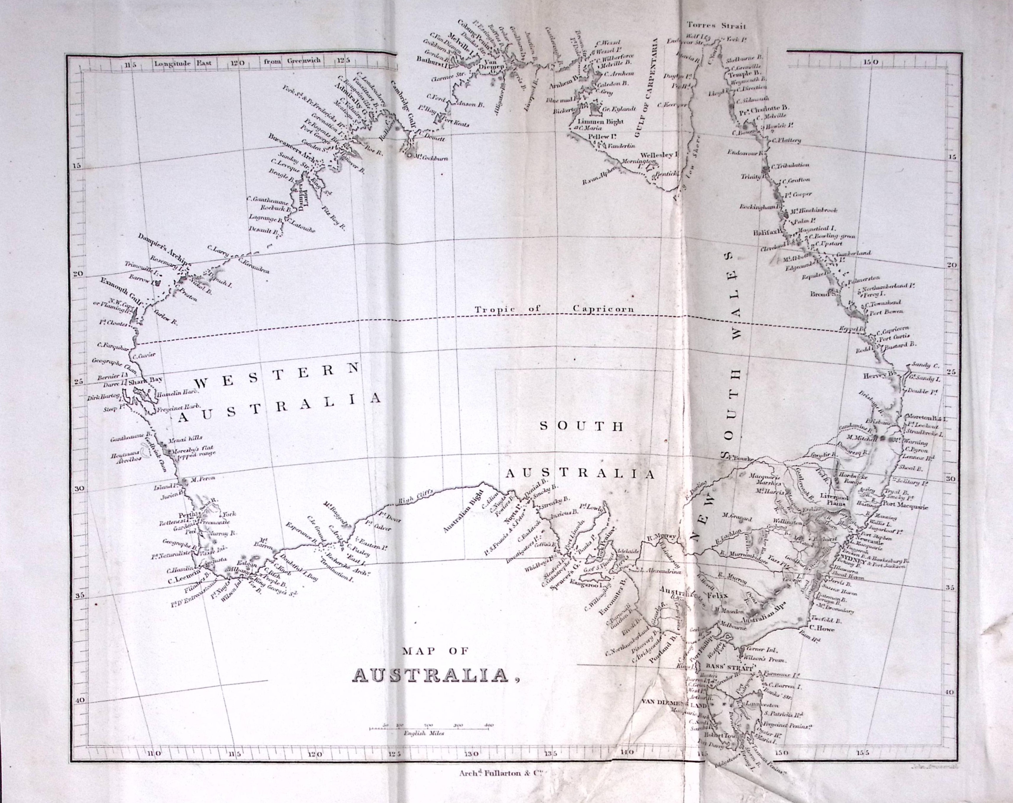 Australia Detailed Antique 179-Year-Old Engraved Map-3-TR